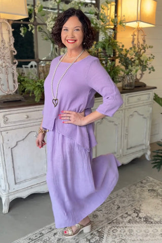 Bernice Linen Skirt Lavender Skirt Sole Luna