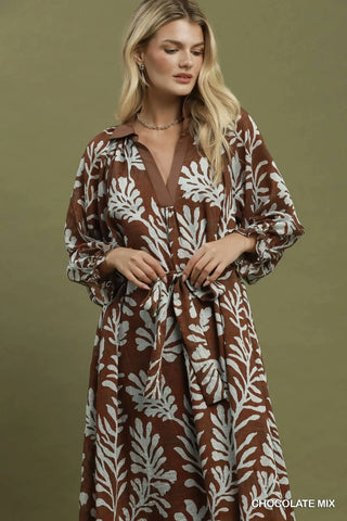Seymour Long Dress Chocolate by Umgee Dresses Umgee