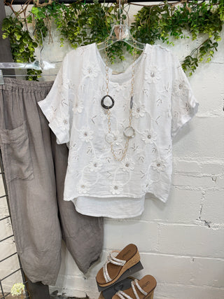 Blakely Linen Top White