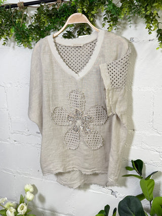 Spring Bling Top Beige Shirts & Tops New Afeis