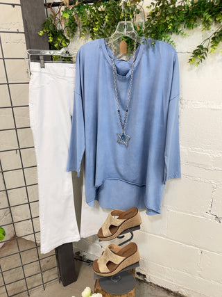 Tonya Top Lt Blue Shirts & Tops YOLLY