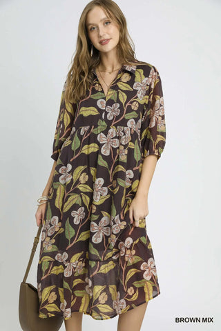 Sharon Long Dress Brown by Umgee Dresses Umgee
