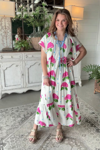 Isabella Long Dress Ecru by Umgee Dresses Umgee