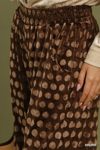 Dreamy Dot Pants Brown by Umgee