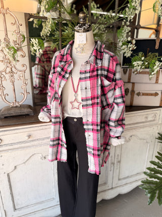 Raleigh Shacket Pink Mix
