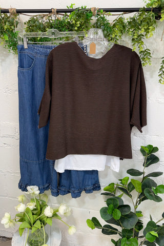 Destin Top Chocolate Shirts & Tops YOLLY