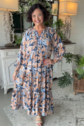 Fall Gardens Dress Denim by Umgee
