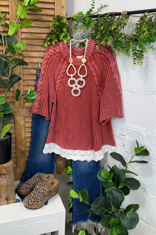 Trinka Sweater Rust by Easel