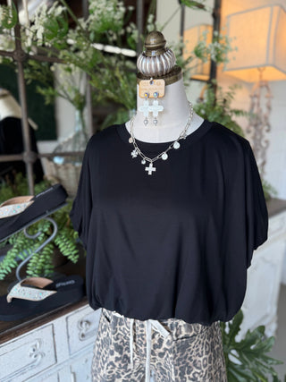 Double Bubble Top Black by Umgee Shirts & Tops Umgee