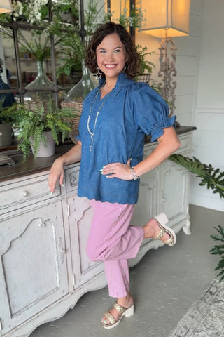 Nancy Top Denim by Umgee Shirts & Tops Umgee