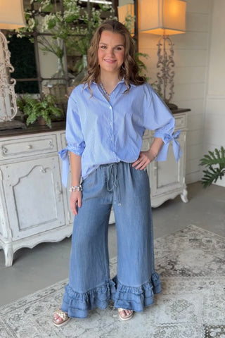 Juanita Top Blue Shirts & Tops Vine & Love