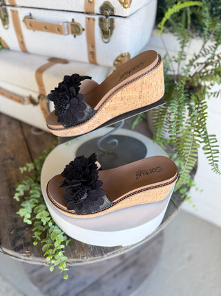 Wildflower Wedge Sandals Black by Corky’s Sandal Corky's Footwear