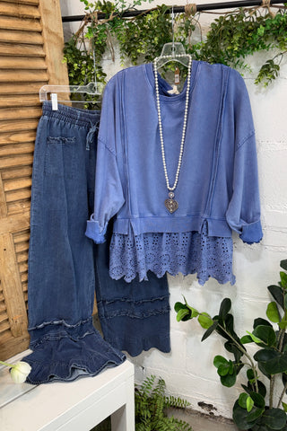 Carol Ann Top Blueberry by Easel Shirts & Tops Easel