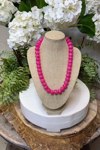 High Strung Necklace Hot Pink Necklaces Al + Gray Graphic Tees