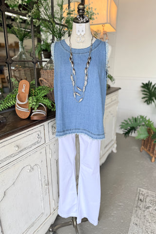 Janine Top Lt Denim by Umgee Shirts & Tops Umgee