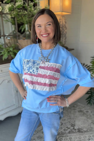 Resolute Top Lt Blue Shirts & Tops Bibi
