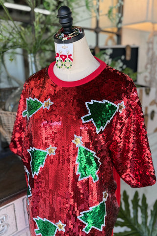 Holiday Sparkle Tunic Dress Red Dress/Tunic Wona Trading