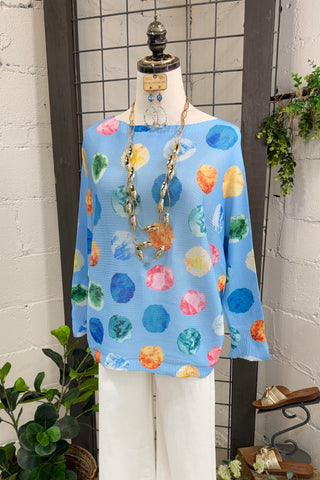 On the Dot Sweater Blue OHLALA