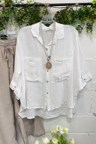 Dauphin Island Top White Shirts & Tops Acqua & Limone