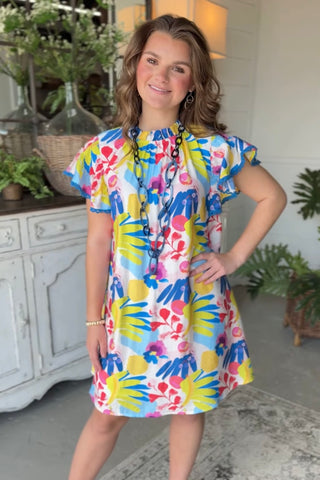 Spring Blossom Dress Blue Mix by Umgee Dresses Umgee