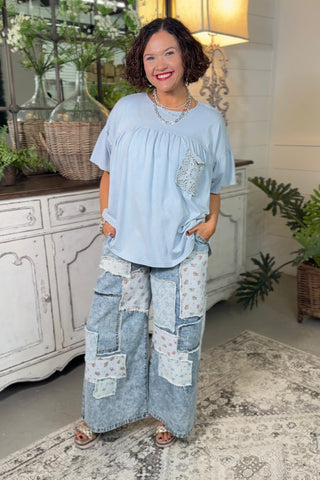 Gina Top Blue by Easel Shirts & Tops Easel