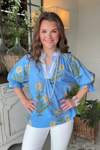 Parker Top Periwinkle by Umgee Shirts & Tops Umgee