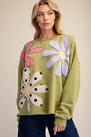 Petal Crush Top Matcha by Easel