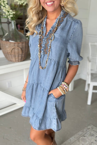 Delightful Denim Dress by Easel Dresses Easel