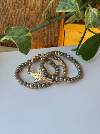 Pure Joy Cross Bracelet Hematite Bracelets SM Style