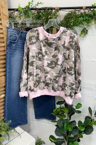 Loreen Sweatshirt Blush/Lt Olive by Bibi