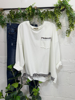 Peek of Leopard White Shirts & Tops MuMu/JY