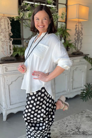 Leslie Top Off White Shirts & Tops Allie Rose