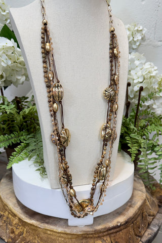 Minnelli Necklace Brown/Gold