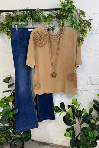 Ellie Sue Top Mocha by Easel