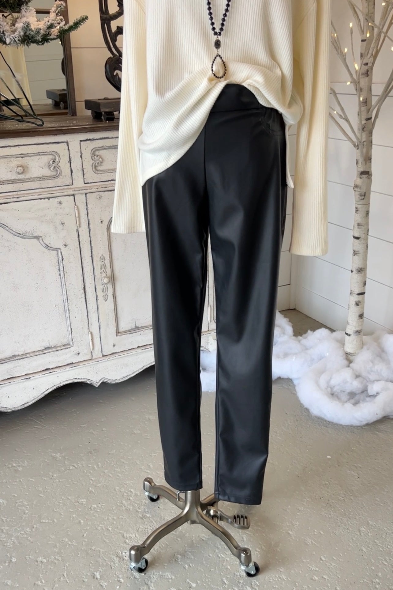 Hot Mama Faux Leather Leggings