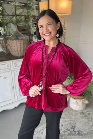 Maggie Top Raspberry by Umgee Shirts & Tops Umgee