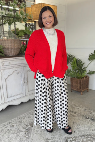 Judy Cardigan Cherry Red