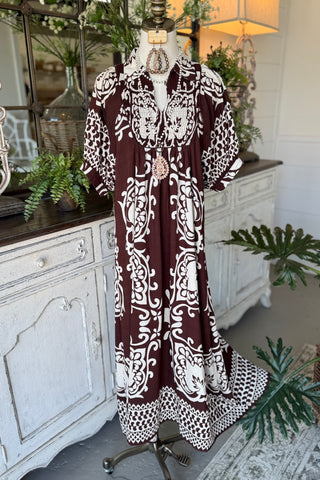 Distinction Long Dress Brown by Gigio