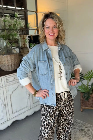Sierra Shirt Denim by Bibi Shirts & Tops Bibi