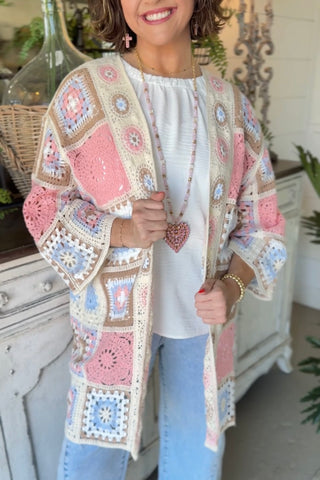 Heather Cardigan Pink by POL Clothing Cardigan Pol Clothing