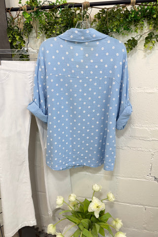 Lucille Top Lt Blue Shirts & Tops YOLLY