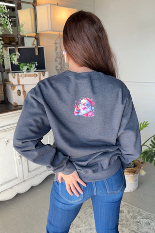 Bubble Santa Sweatshirt Charcoal Sweatshirt The Crystal Ranch