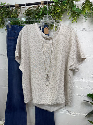 Cool Cat Linen Top Beige Shirts & Tops Miss Carla