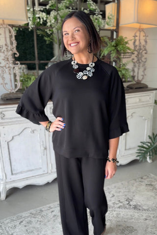 Easy Going Top Black by Umgee Shirts & Tops Umgee