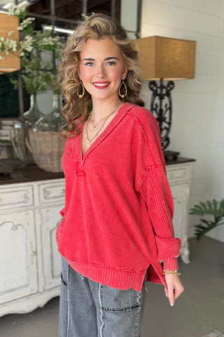 Clara Red Sweatshirt J Her