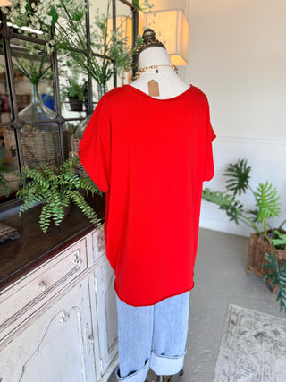 Keely Top Red Shirts & Tops Giada Fashion