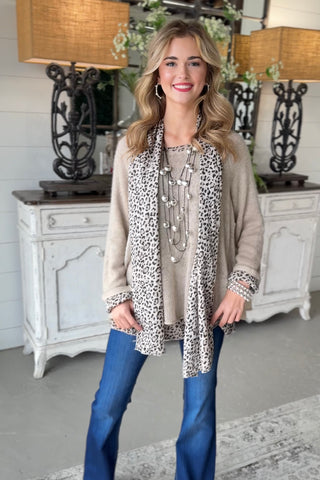 Cloaked Tan Leopard Shirts & Tops Prospero