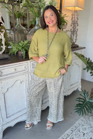 Clancy Sweater Green Tea by Easel