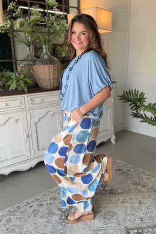 Double Bubble Top Slate Blue by Umgee Shirts & Tops Umgee
