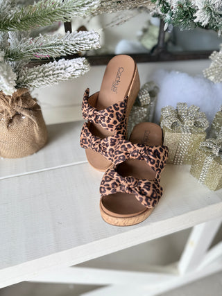 Bowed Up Wedges Leopard by Corky's Shoes Corky's Footwear